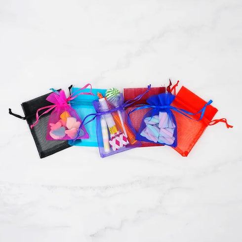 Royal Blue Colour Mini Organza Gift Bags
